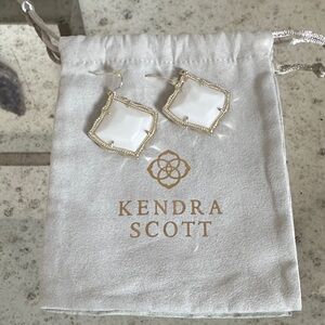 Kendra Scott White & Gold Geometric Earrings